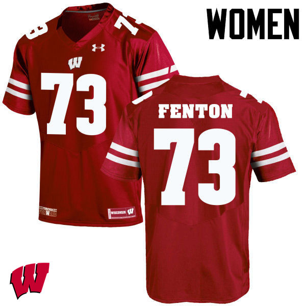 Women Winsconsin Badgers #73 Alex Fenton College Football Jerseys-Red - Click Image to Close